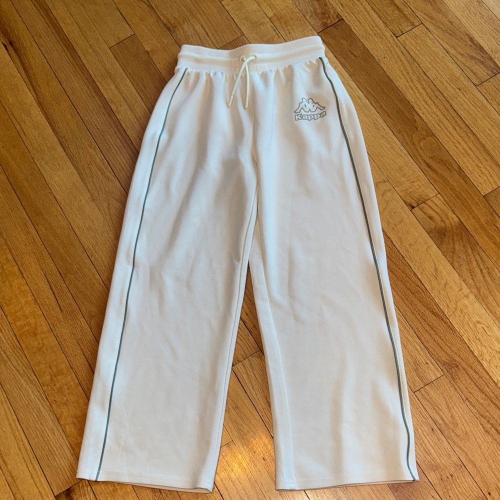 Kappa Kids Cream Joggers with Black Trim